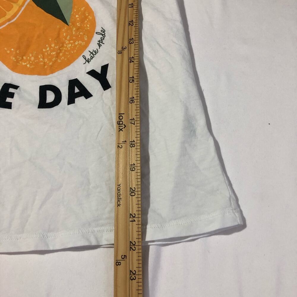 Kate spade New York women S tshirt squeeze the day orange fruit graphic sparkle - Picture 6 of 9